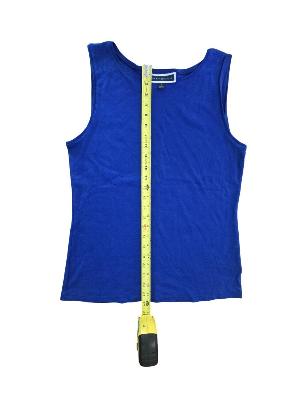 Karen Scott Royal Blue Scoop Neck Tank Layering Summer Lightweight Size L - Picture 3 of 7